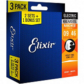 Elixir 16542  струны для электрогитар, 3 комплекта