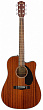 Fender CD-60SCE Dread All-Mah WN электроакустическая гитара, цвет натуральный