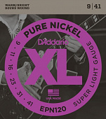 D'Addario EPN120 Pure Nickel Super Light 9-41 струны для электрогитары