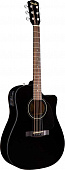 Fender CD-60CE Dreadnought Black W/Fishman® Miniq Preamp гитара электро-акустическая с пьезо-звукоснимателем