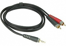 Klotz AY7-0200 инсертный кабель с пластиковыми разъёмами 2RCA x stereo mini jack