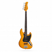 Sire V3-4 ORG  бас-гитара, форма Jazz Bass, активная электроника, цвет черный оранжевый
