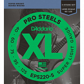 D'Addario EPS220 струны для бас-гитары, сталь, супер лёгкое натяжение