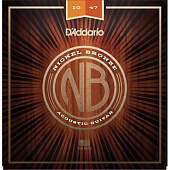 D'Addario NB1047 Nickel Bronze Acoustic, Extra Light, 10-47 струны для акустической гитары