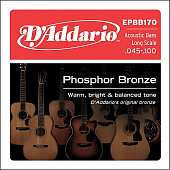 D'Addario EPBB-170 струны для акустической бас-гитары, фосфор/бронза, 45-100