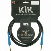 Klotz KIKC3.0PP2 инструментальный кабель, чёрный, прямые разъёмы Klotz Mono Jack, 3 метра