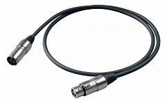 Proel BULK250LU1 микрофонный кабель, XLR "папа" <-> XLR "мама", длина 1 метр