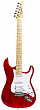 Rockdale DS-ST112-TR электрогитара, форма стратокастер, цвет полупрозрачный красный