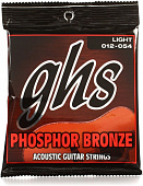 GHS S325 Phosphor Bronze набор струн для акустической гитары, 12-54