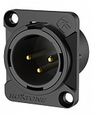 Roxtone RX3MD-BG разъем cannon (XLR) панельный "папа" 3-х контактный, цвет черный