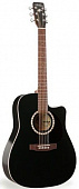 A&L 23684 электроакустическая гитара, цвет черный, с кейсом
