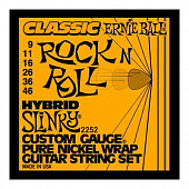 Ernie Ball 2252 струны для электрогитары Hybrid Slinky, 9-46, Pure Nickel