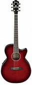 Ibanez AEG24II-THS электро-акустическая гитара, цвет ярко-красный берст