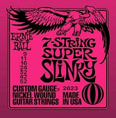 Ernie Ball 2623 струны для 7-струнной электрогитары SUPER SLINKY 9-52, никель