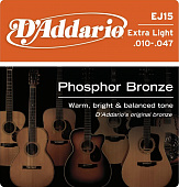 D'Addario EJ-15 Extra Light струны для акустической гитары