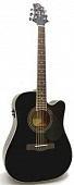 GregBennett GD101SCE/BK электроакустическая гитара dreadnought, с вырезом, цвет черный
