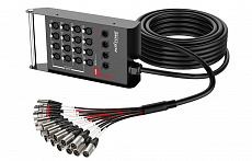 Roxtone STBN0800L15 кабель мультикор, 8 входов, 0 выходов, матовый черный, длина 15 метров