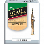 Rico RIC10SF  трости для сопрано-саксофона легкие, La Voz, (S), 10 шт. в пачке