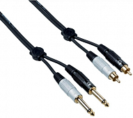 Bespeco EAY2JR500 кабель межблочный 2Jack-2RCA, длина 5 метров