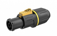 Roxtone RAC3FWP yellow ring разъем кабельный powercon, IP65, 3-х контактный, "мама", черный с желтым кольцом