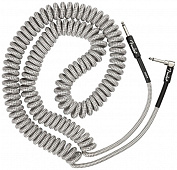 Fender Professional Coil Cable 30' White Tweed инструментальный кабель, витой, 9 метров, белый твид