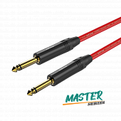 Roxtone MGJJ110-BL/3 кабель инструментальный, разъемы 2 x 6.3 mono Jack(J2BG), 3 метра
