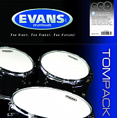Evans ETP-EC2CLR-F Набор пластиков 10'', 12'', 14'' Edge Control Clear, двойные, прозрачные