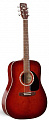 A&L 13982 акустическая гитара, цвет бордовый