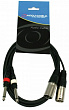 American DJ AC-2XM-2J6M/3 кабель-переходник 2хXLRM - 2 Jack 6M, длина 3 метра, цвет черный