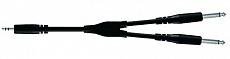 Proel BULK505LU18 инсертный кабель Jack 3.5 стерео <-> 2xJack 6.3 моно, длина 1.8 метров