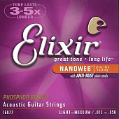 Elixir 16077 NanoWeb струны для акустической гитары