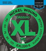 D'Addario EXL-220-5 струны для бас-гитары, никель, супер лёгкое натяжение