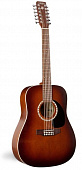A&L 26555 + Case 12-струнная электроакустическая гитара, цвет античный санбёрст, с кейсом
