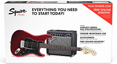 Fender Squier PK Strat HSS 15G CAR комплект: электрогитара HSS Strat (красный) и комбо 15Вт