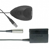 Shure MX391BP / C миниатюрный конденсаторный кардиоидный настольный микрофон с предусилителем от батареи, черный.