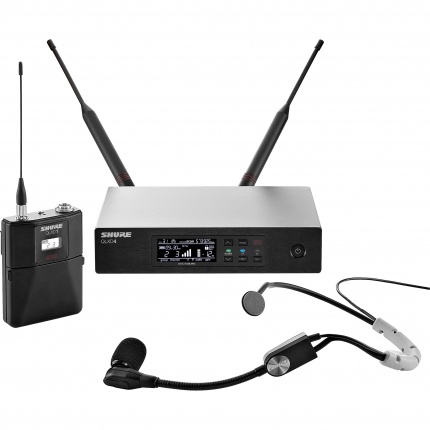 Shure QLXD14E/SM35 G51 цифровая радиосистема с головным микрофоном SM35, 470-534 МГц, цвет черный