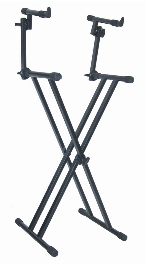 Quik Lok T22 BK крестообразная стойка под два клавишных инструмента, усиленная, цвет черный