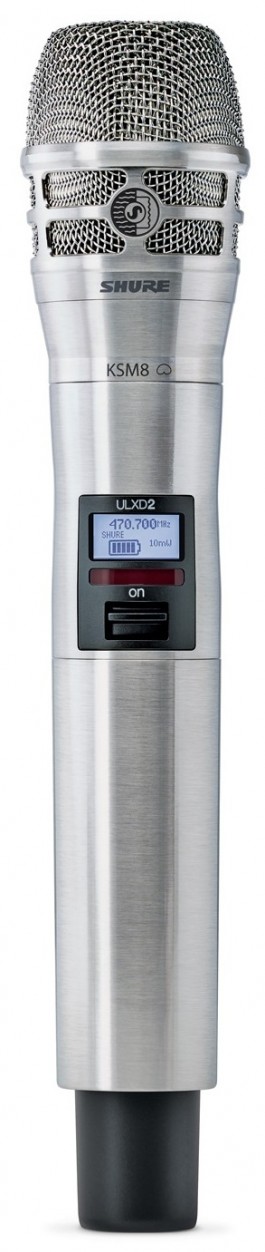 Shure ULXD2/K8N G51 (470-534 МГц) ручной передатчик с капсюлем KSM8, цвет никель