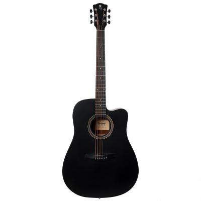 Rockdale Aurora D3 Satin C BK акустическая гитара дредноут с вырезом, цвет черный, сатиновое покрытие
