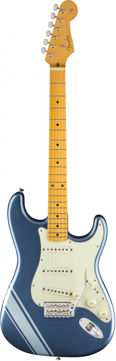 Fender FSR 50S Strat W/ Stripe LPB электрогитара, цвет синий, чехол в комплекте
