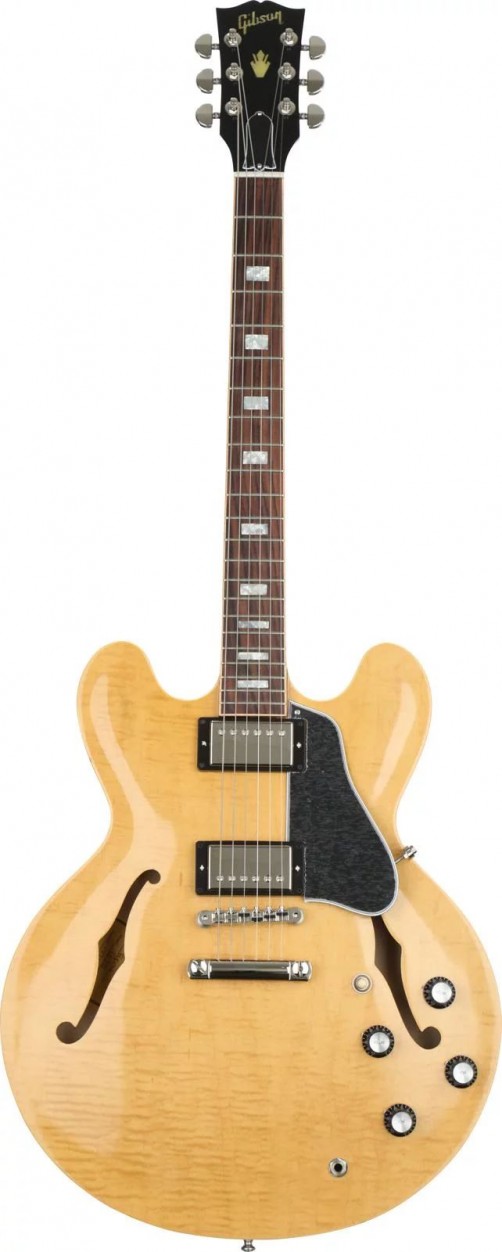Gibson 2019 ES-335 Figured Dark Natural полуакустическая электрогитара, цвет натуральный, с кейсом