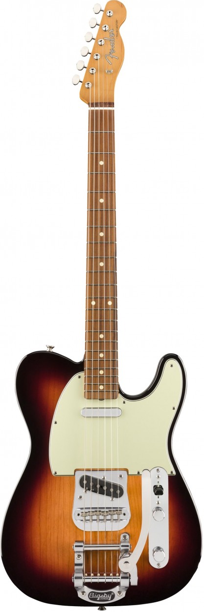 Fender Vintera '60S Telecaster® Bigsby, Pau Ferro Fingerboard, 3-Color Sunburst электрогитара, цвет санбёрст, с чехлом