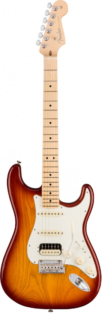 Fender AM Pro Strat HSS Shaw MN SSB (ASH) электрогитара American Pro Stratocaster, HSS, цвет сиенна санберст