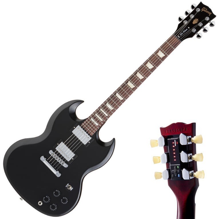 Gibson SG Tribute 60S Min-Etune Ebony электрогитара с роботизированными колками, цвет чёрный
