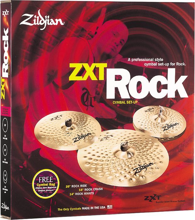 Zildjian ZXT ROCK SETUP набор тарелок (14- HiHats, 16- Crash, 20- Ride) с чехлом для тарелок