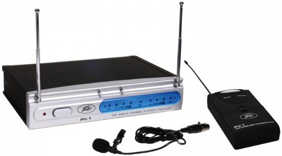 Peavey PV-1 V1 BL  радиосистема петличная VHF-диапазона, петличный микрофон в комплекте
