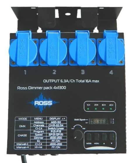 Ross Dimmer pack 4x1300 DMX диммер 4 канальный