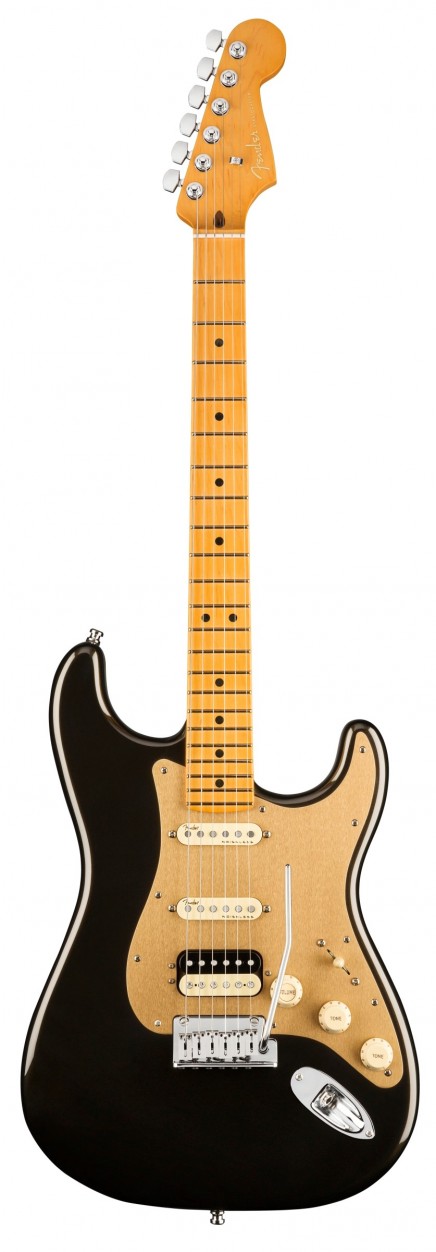 Fender American Ultra Stratocaster® HSS, Maple Fingerboard, Texas Tea электрогитара, цвет черный в комплекте кейс