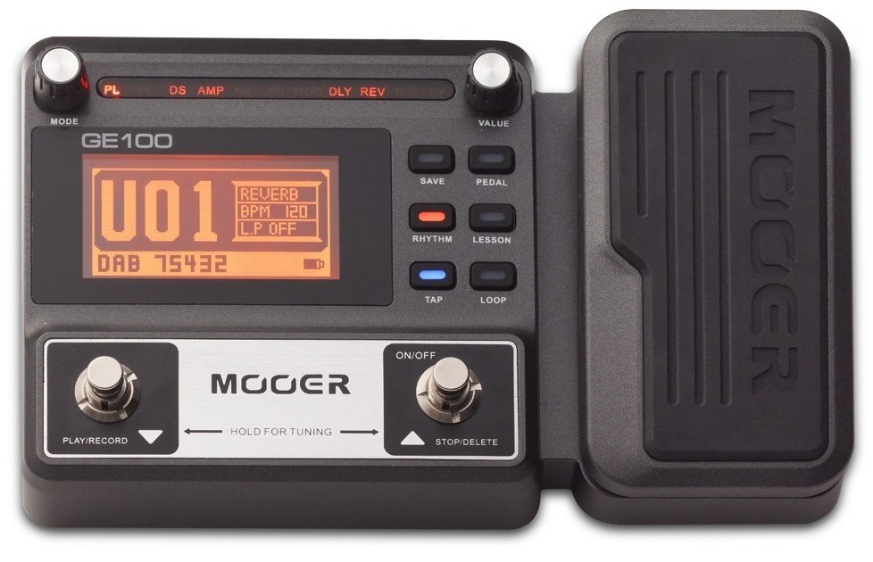 Mooer GE100 гитарный процессор эффектов c педалью экспрессии.