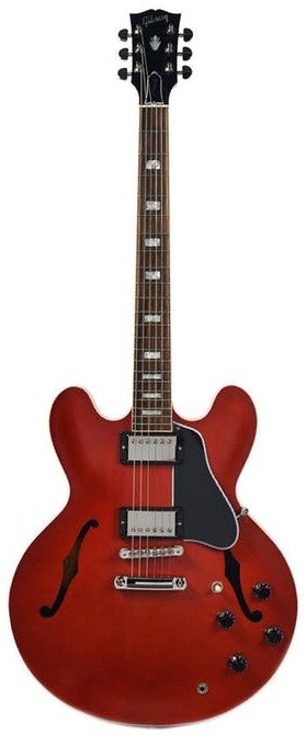 Gibson 2018 Memphis ES-335 Satin Wine Red гитара полуакустическая с кейсом, цвет красный